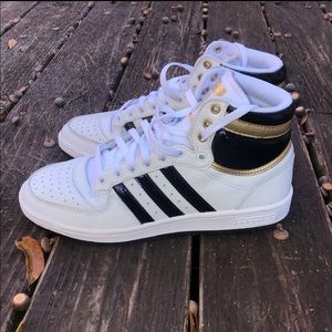 Adidas Top Ten metallic gold